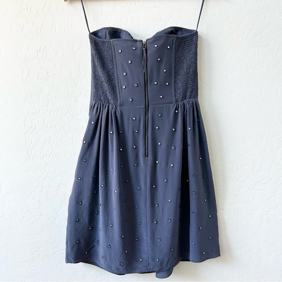 Rebecca Taylor Strapless Silk Dress, Periwinkle Gray, Size 6 Excellent Condition - Picture 9 of 9